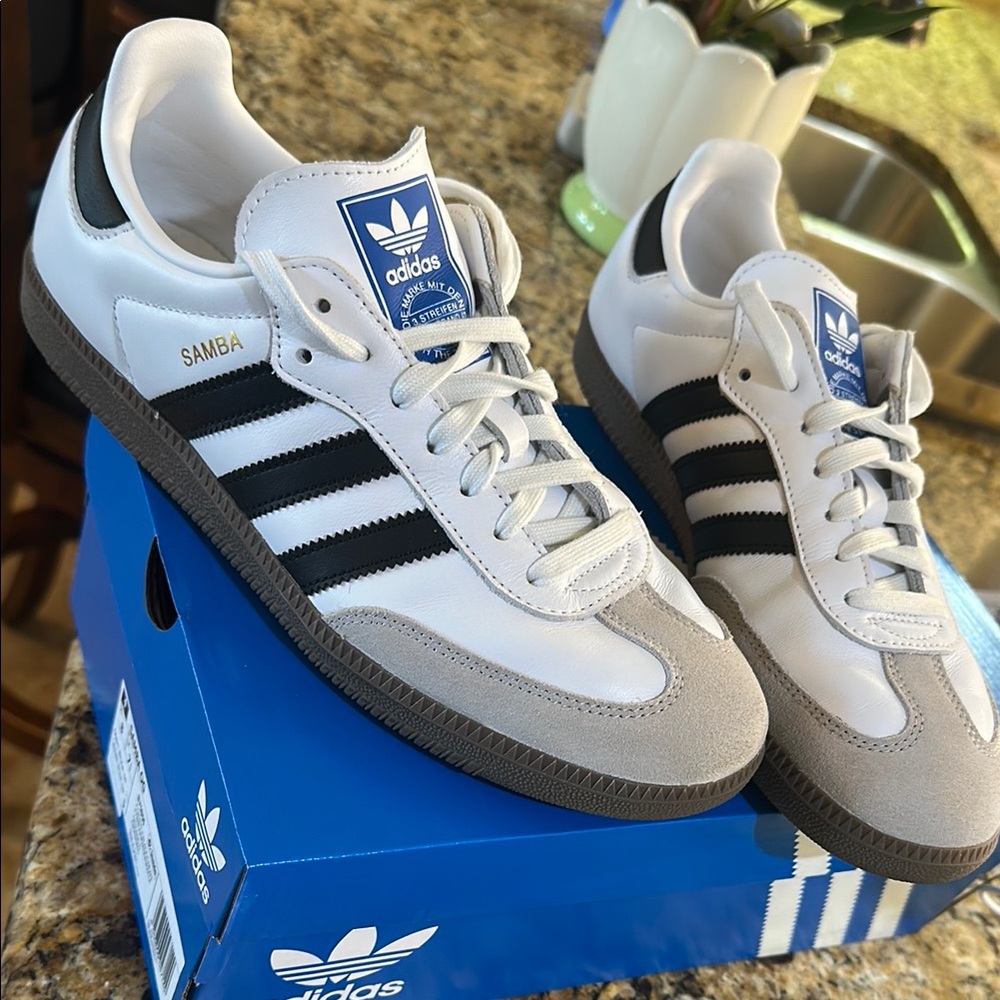 Adidas Samba White and Black Sneakers